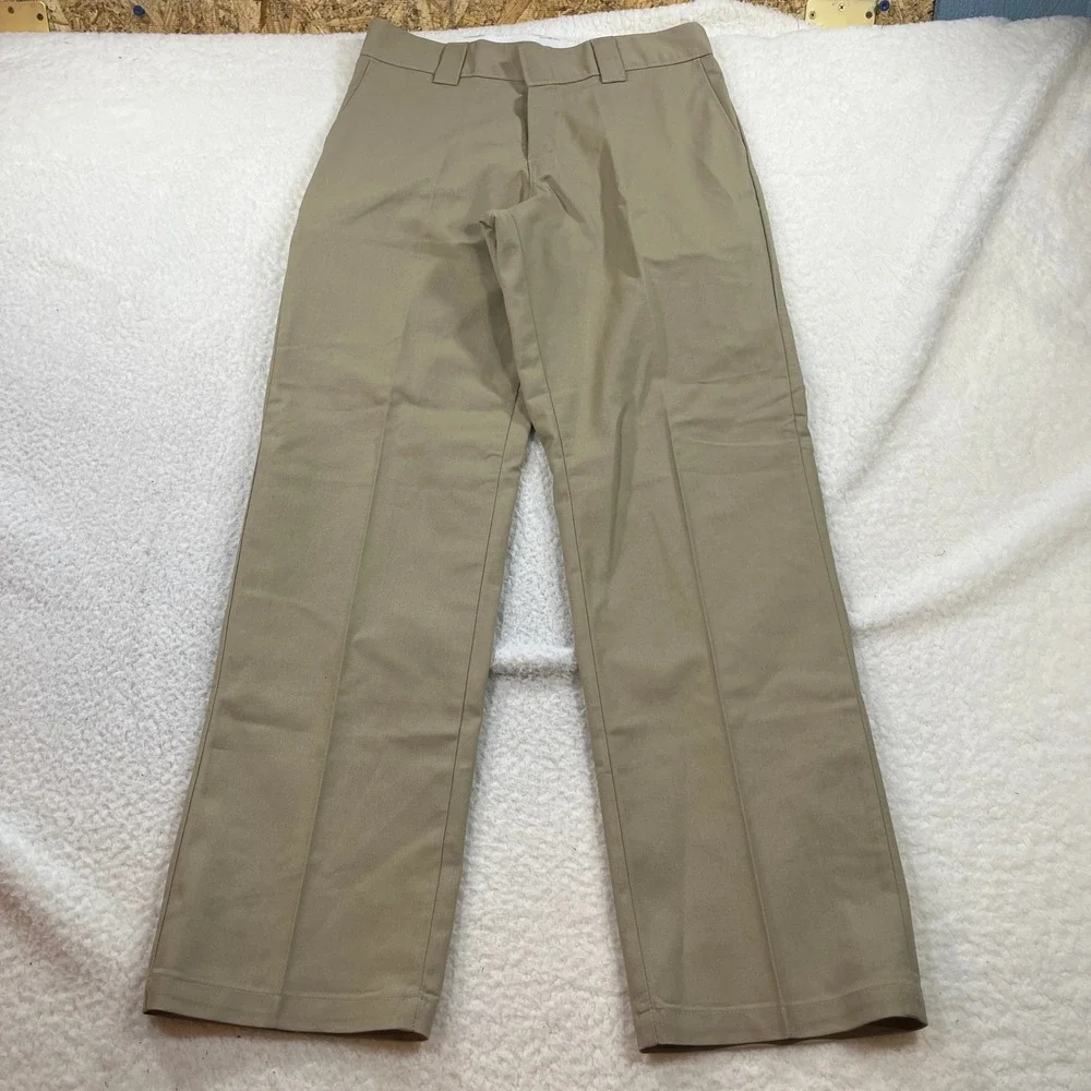 Dickies Pants Mens 32x34 Khaki Relaxed Straight Fit Workwear Chino Utility